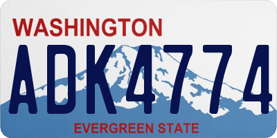 WA license plate ADK4774