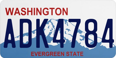WA license plate ADK4784