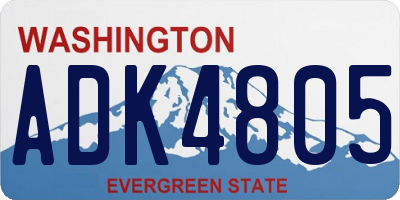 WA license plate ADK4805