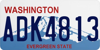 WA license plate ADK4813
