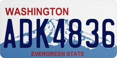 WA license plate ADK4836