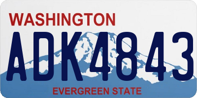 WA license plate ADK4843