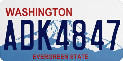 WA license plate ADK4847