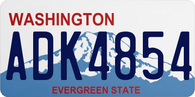 WA license plate ADK4854