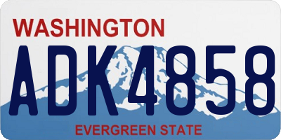 WA license plate ADK4858