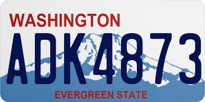 WA license plate ADK4873