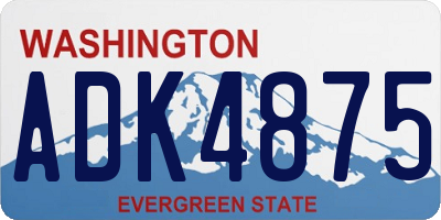 WA license plate ADK4875