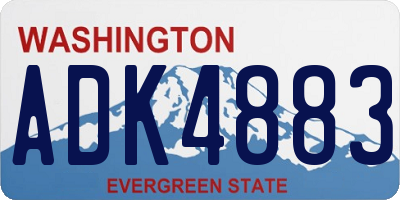 WA license plate ADK4883