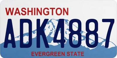 WA license plate ADK4887