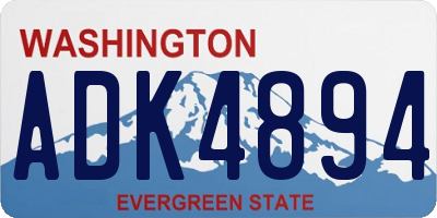 WA license plate ADK4894
