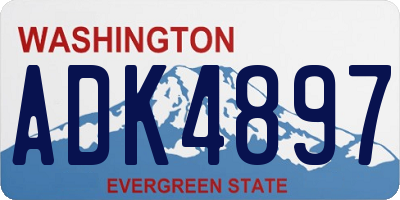 WA license plate ADK4897