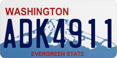 WA license plate ADK4911
