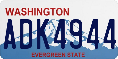 WA license plate ADK4944