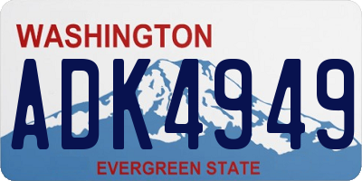 WA license plate ADK4949