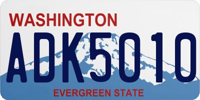 WA license plate ADK5010