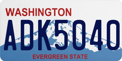 WA license plate ADK5040