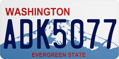 WA license plate ADK5077