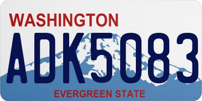 WA license plate ADK5083