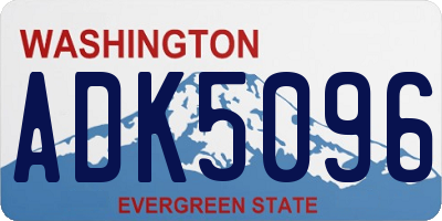 WA license plate ADK5096