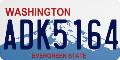 WA license plate ADK5164