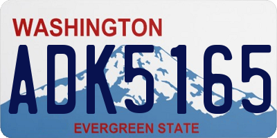 WA license plate ADK5165