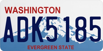 WA license plate ADK5185