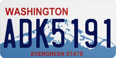 WA license plate ADK5191