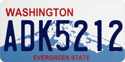 WA license plate ADK5212