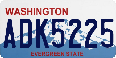 WA license plate ADK5225