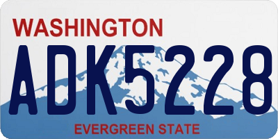 WA license plate ADK5228