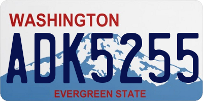 WA license plate ADK5255