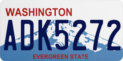 WA license plate ADK5272