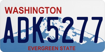 WA license plate ADK5277