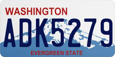 WA license plate ADK5279