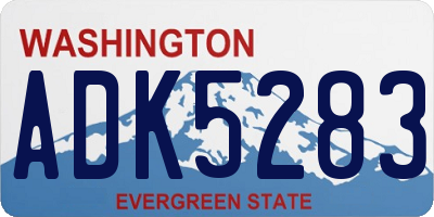 WA license plate ADK5283