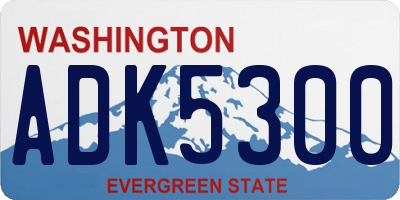 WA license plate ADK5300