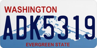 WA license plate ADK5319