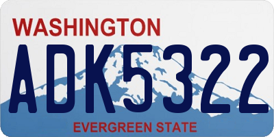 WA license plate ADK5322