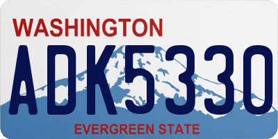 WA license plate ADK5330