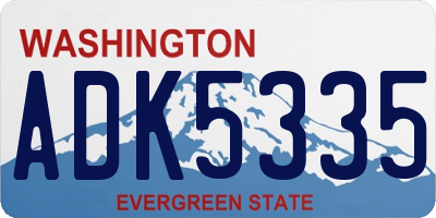 WA license plate ADK5335