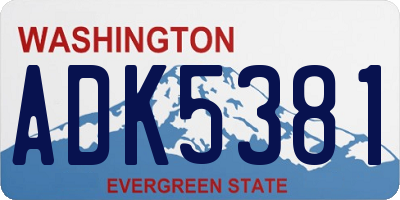 WA license plate ADK5381