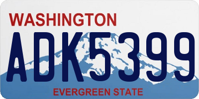 WA license plate ADK5399