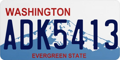 WA license plate ADK5413
