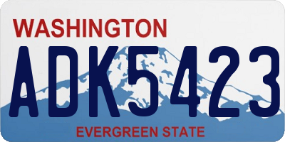 WA license plate ADK5423