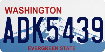 WA license plate ADK5439