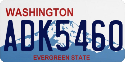 WA license plate ADK5460