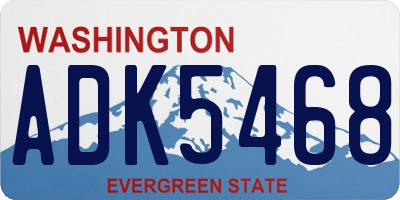 WA license plate ADK5468