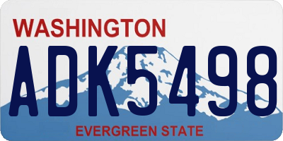 WA license plate ADK5498