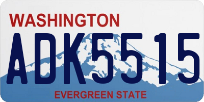 WA license plate ADK5515
