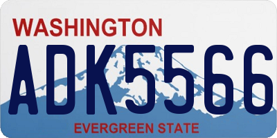 WA license plate ADK5566
